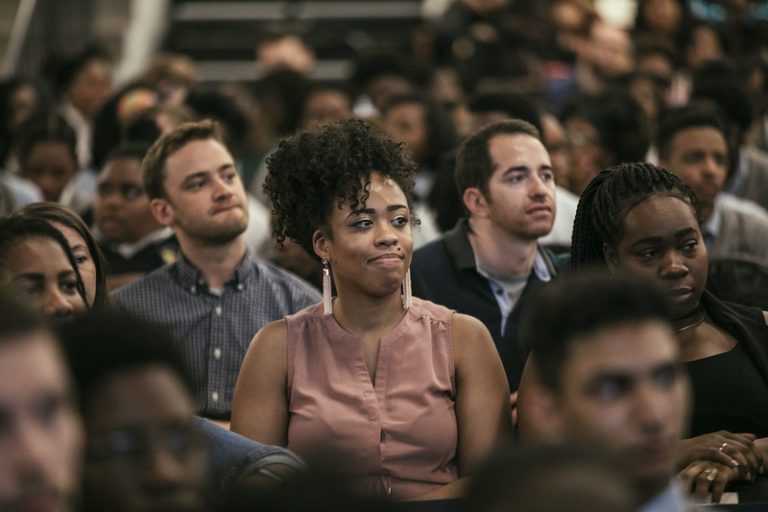 Jasmine in the audience at our recent Senior Signing Day.