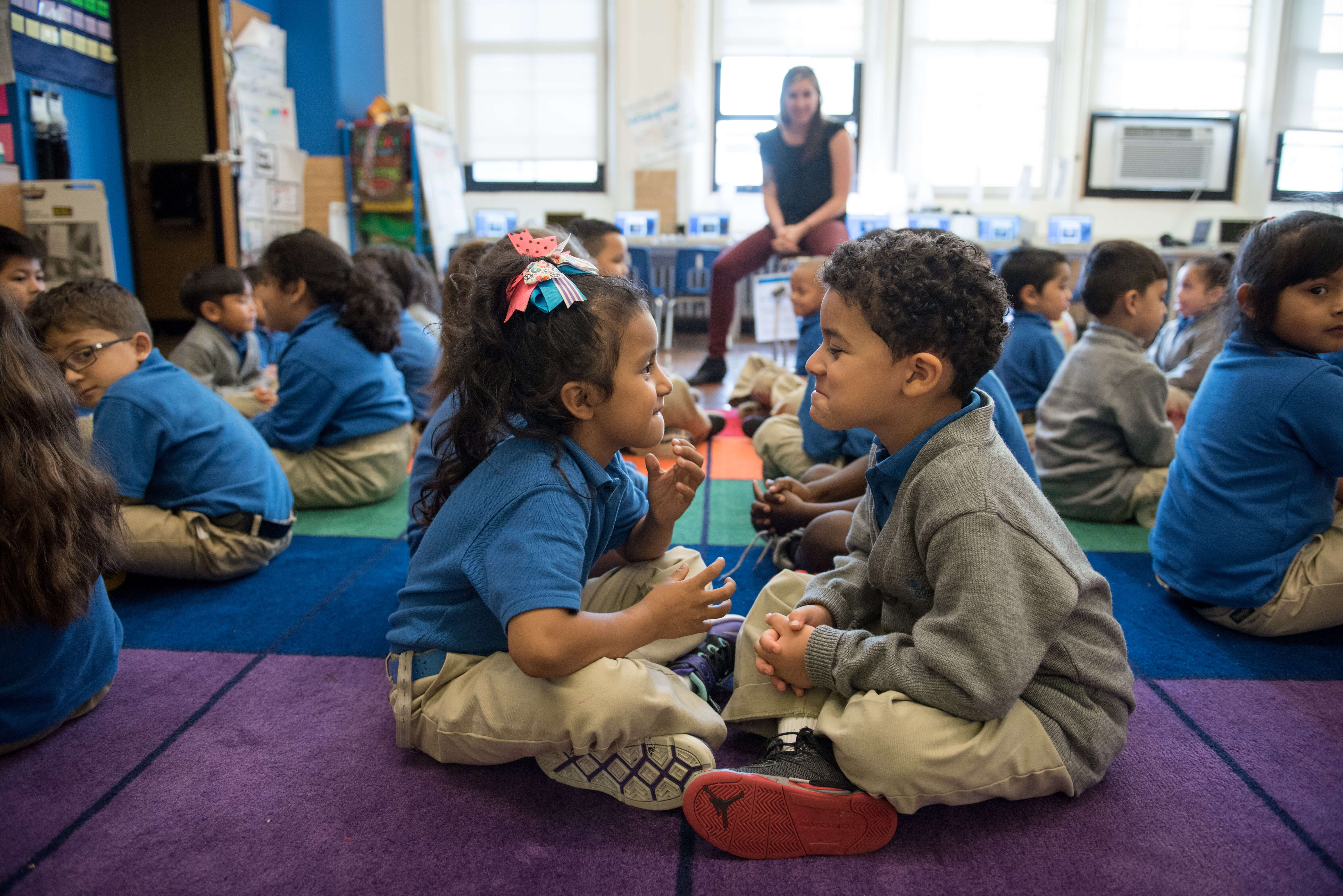 Students face-to-face during a learning exercise