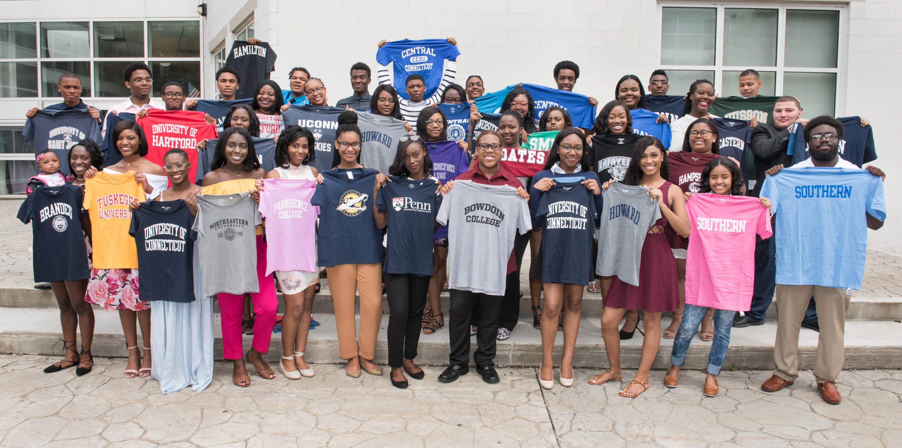 students smiling on Senior Signing Day