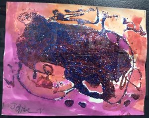 Student art using glitter