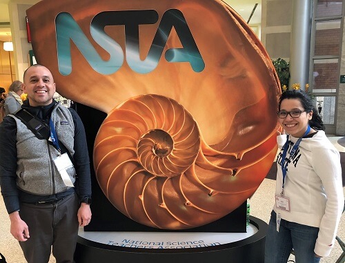 Ashlyn, right, with teammate Mike Diaz at a recent science conference
