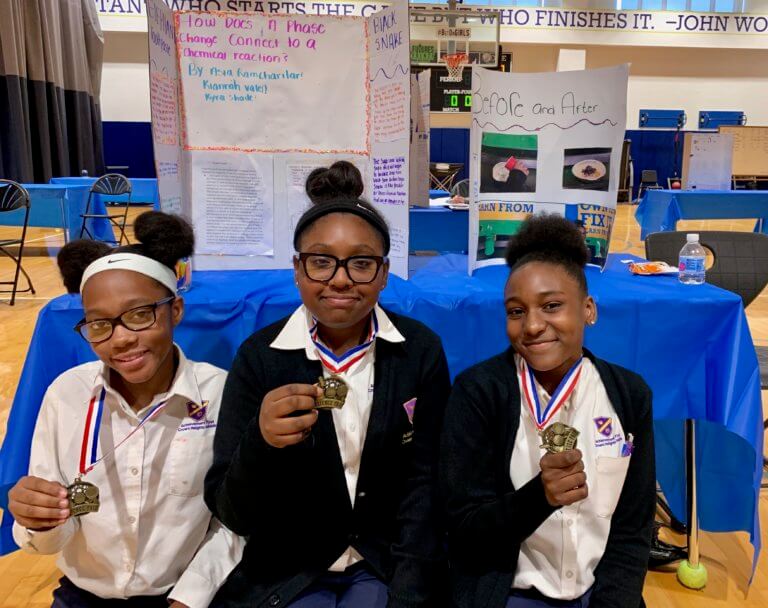 group of students at the science fair