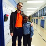 Jesse Balis Harris with a student