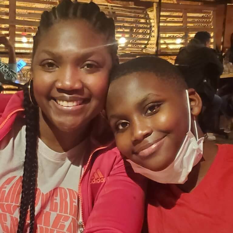 Emmanuella with her son